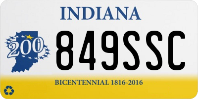 IN license plate 849SSC