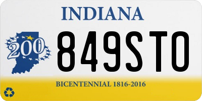 IN license plate 849STO