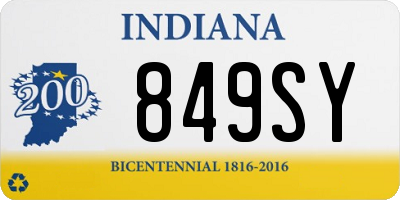 IN license plate 849SY