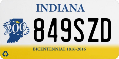 IN license plate 849SZD