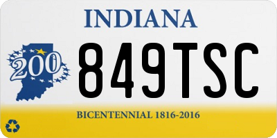 IN license plate 849TSC