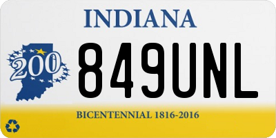 IN license plate 849UNL