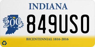 IN license plate 849USO