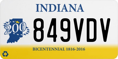 IN license plate 849VDV