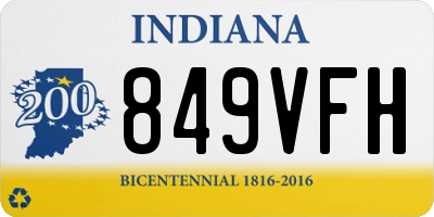 IN license plate 849VFH