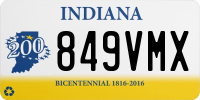 IN license plate 849VMX