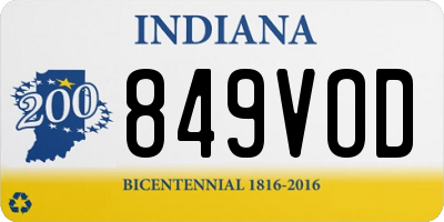 IN license plate 849VOD