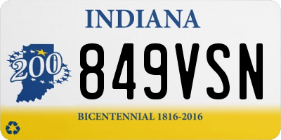 IN license plate 849VSN