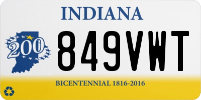 IN license plate 849VWT