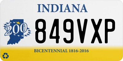 IN license plate 849VXP