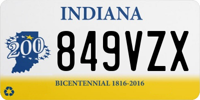 IN license plate 849VZX