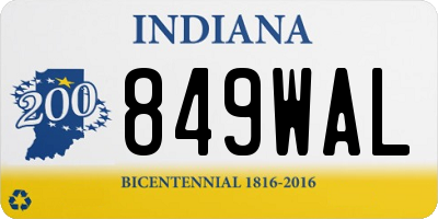 IN license plate 849WAL