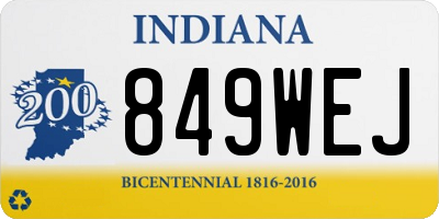 IN license plate 849WEJ