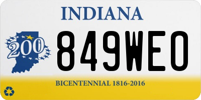 IN license plate 849WEO