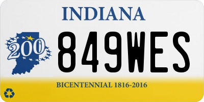 IN license plate 849WES