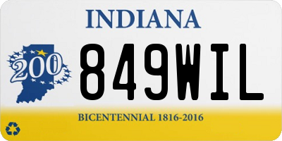 IN license plate 849WIL