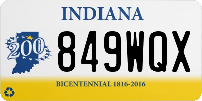 IN license plate 849WQX
