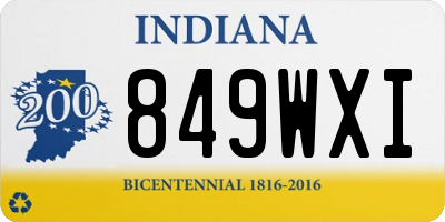 IN license plate 849WXI