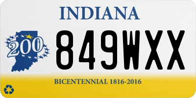 IN license plate 849WXX
