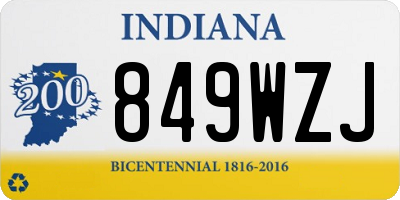 IN license plate 849WZJ