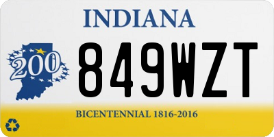IN license plate 849WZT