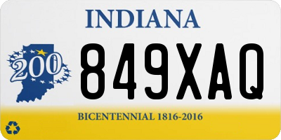IN license plate 849XAQ
