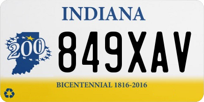 IN license plate 849XAV