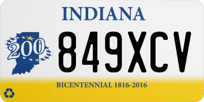 IN license plate 849XCV