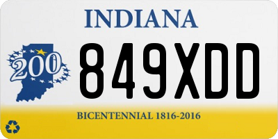 IN license plate 849XDD