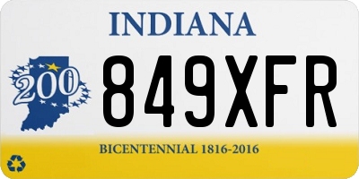 IN license plate 849XFR