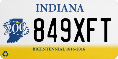 IN license plate 849XFT