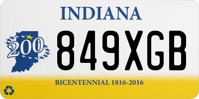 IN license plate 849XGB