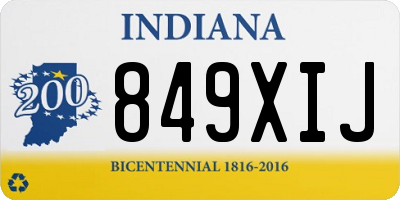IN license plate 849XIJ