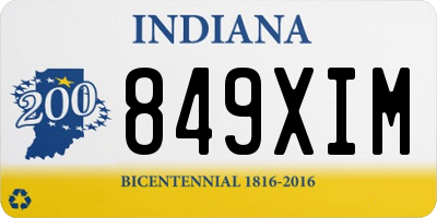 IN license plate 849XIM