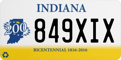 IN license plate 849XIX