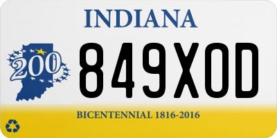 IN license plate 849XOD