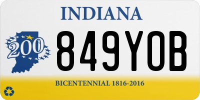 IN license plate 849YOB