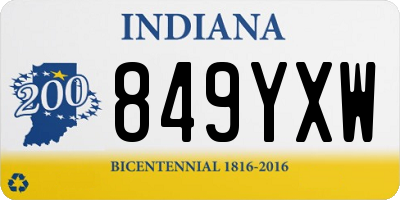 IN license plate 849YXW
