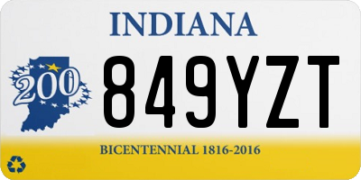 IN license plate 849YZT