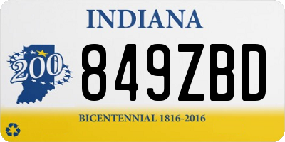 IN license plate 849ZBD