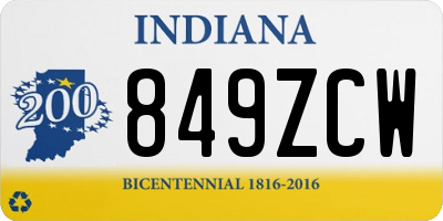 IN license plate 849ZCW