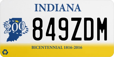 IN license plate 849ZDM