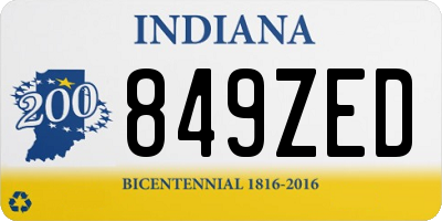 IN license plate 849ZED