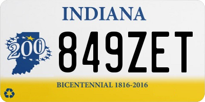 IN license plate 849ZET