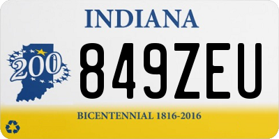 IN license plate 849ZEU