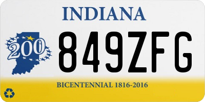 IN license plate 849ZFG