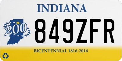 IN license plate 849ZFR