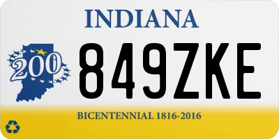 IN license plate 849ZKE