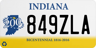IN license plate 849ZLA