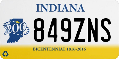 IN license plate 849ZNS
